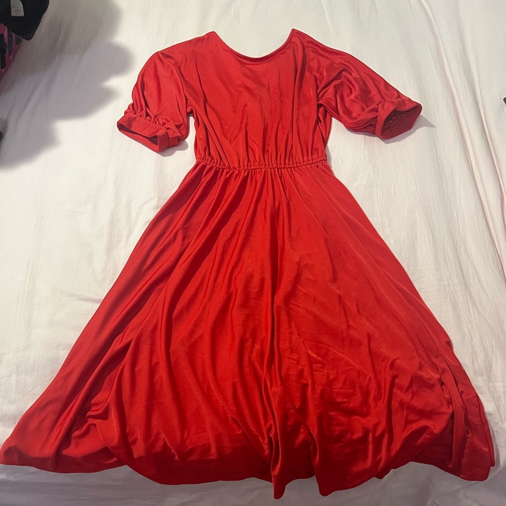 Vintage Elegant Red Women's Dress